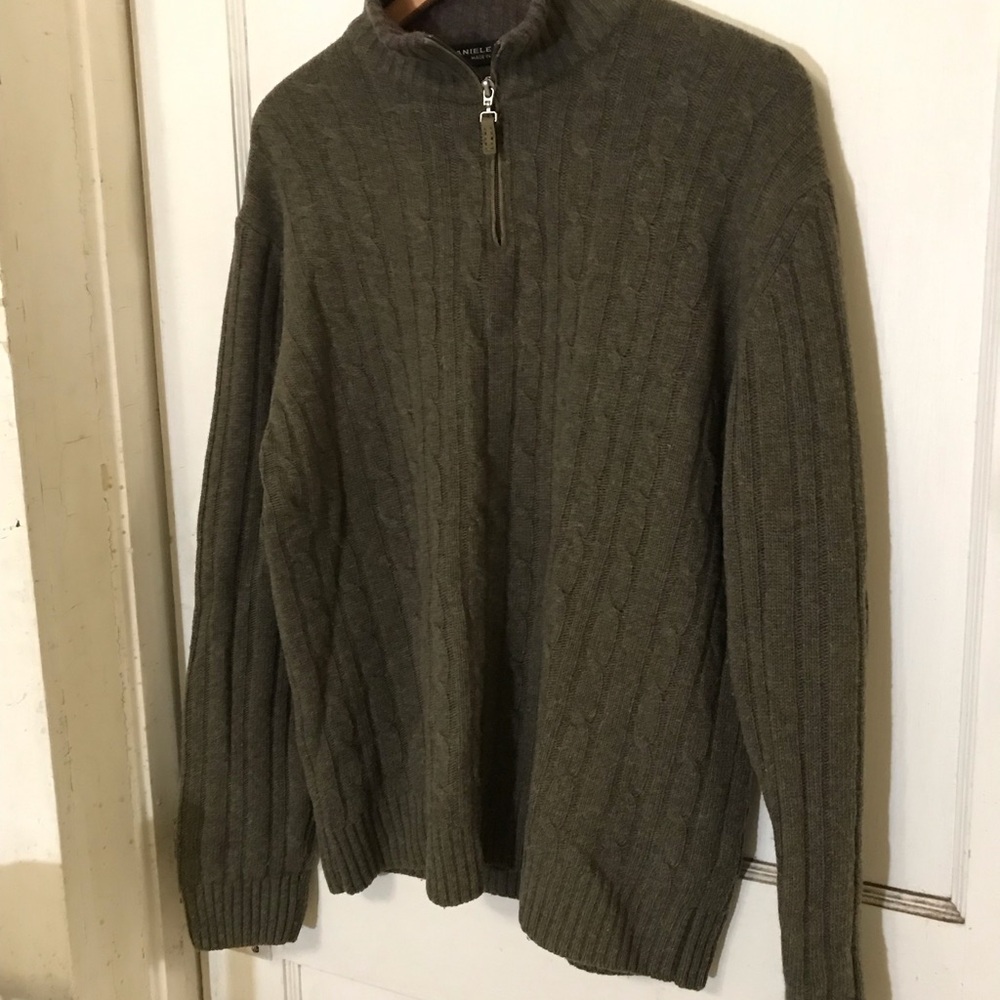Mens Daniel Blasi Wool Blend Zipper Sweater Italy